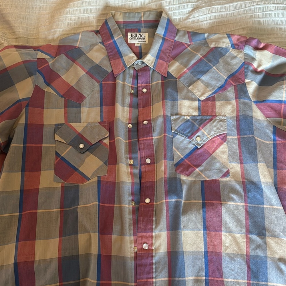 Vintage 70's Plaid Men's Button Up